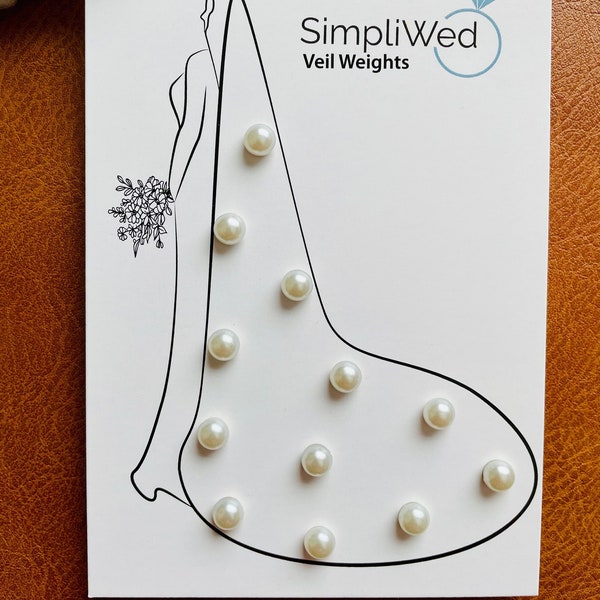 Pearl Veil Weights set of 12 | Magnetic Veil Weights | Wedding veil weights