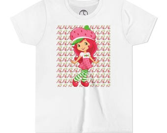 Camiseta de manga corta de fresa, bonita camiseta para niña, regalo ideal para niñas, diversión de verano, atuendo de cumpleaños, estilo divertido.