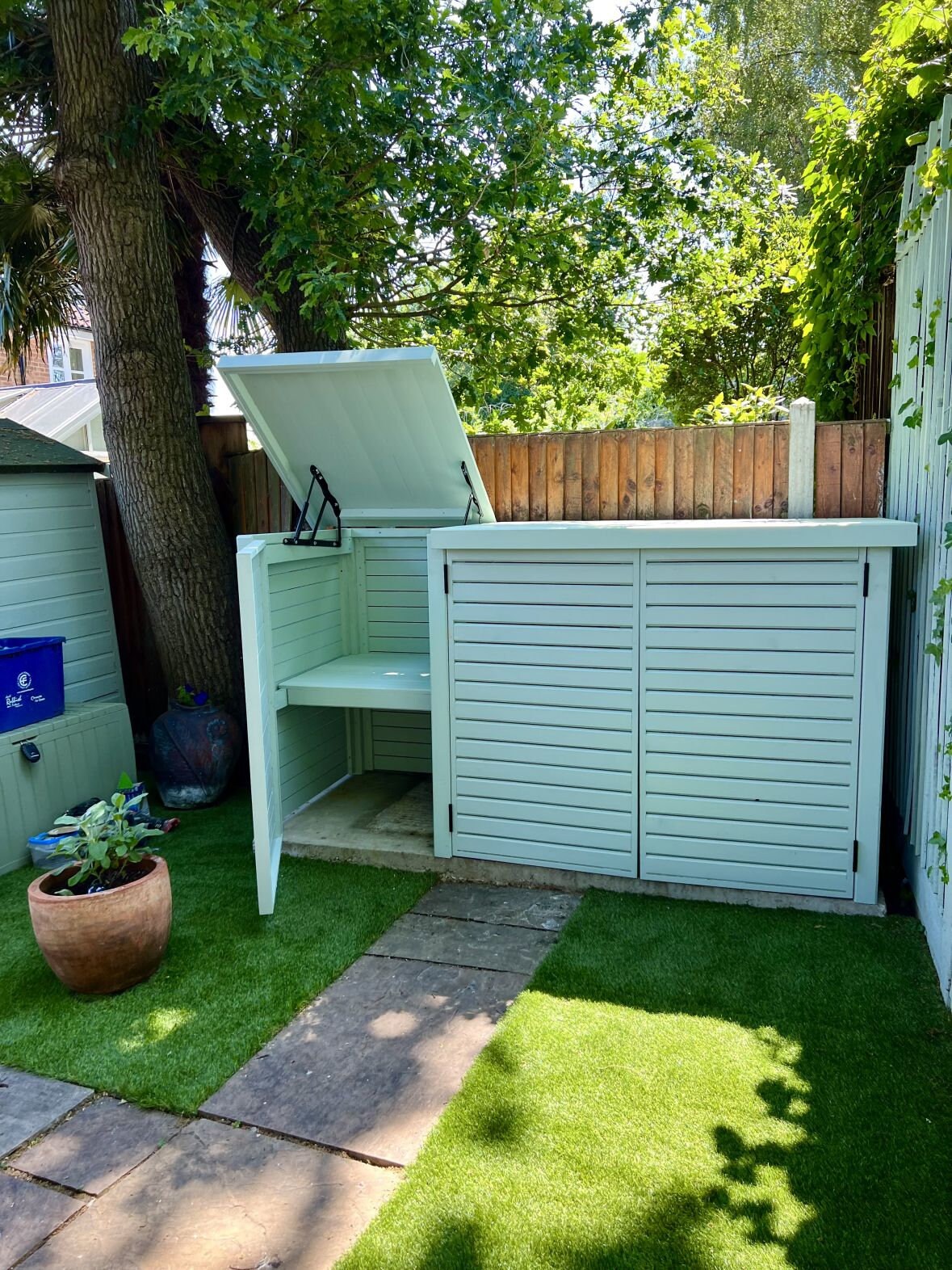 Bin Store Wheelie Bin Storage Enclosure Gas Hinged Lid Storage Unit