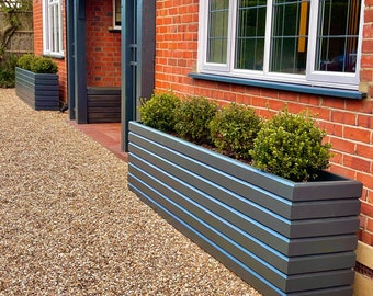 SALE Floating illusion chunky wooden contemporary garden trough planter home decor privacy screen patio pots