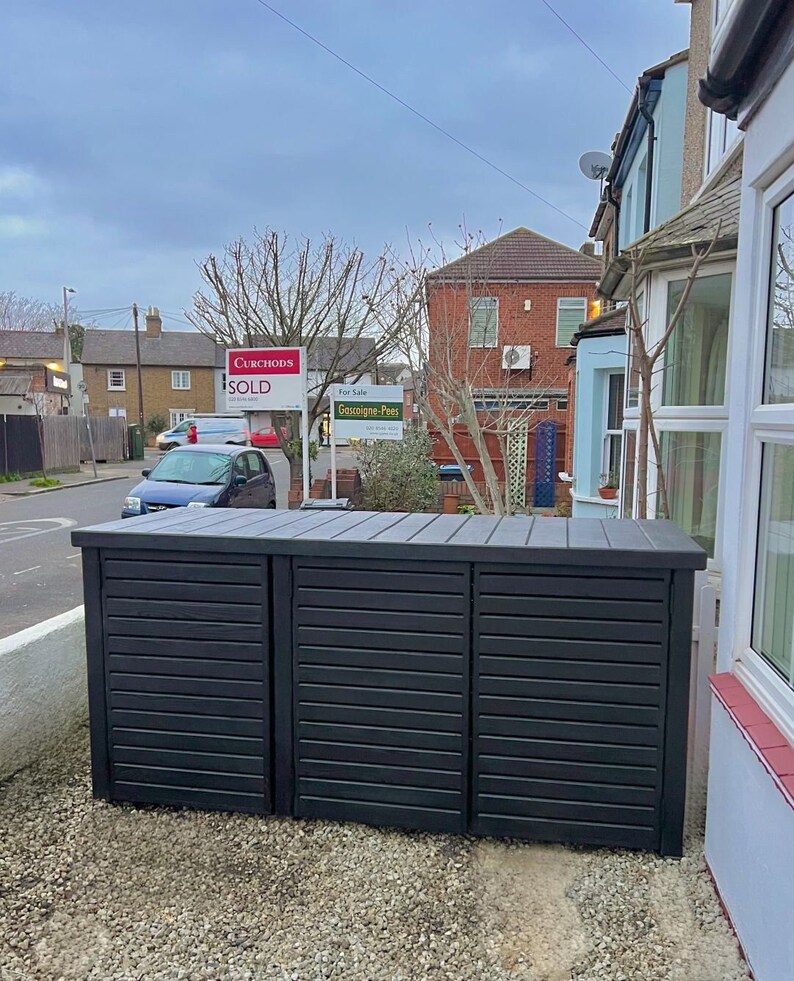 Bin Store Wheelie Bin Storage Enclosure Gas Hinged Lid Storage Unit Shed Recycling Shelf Option