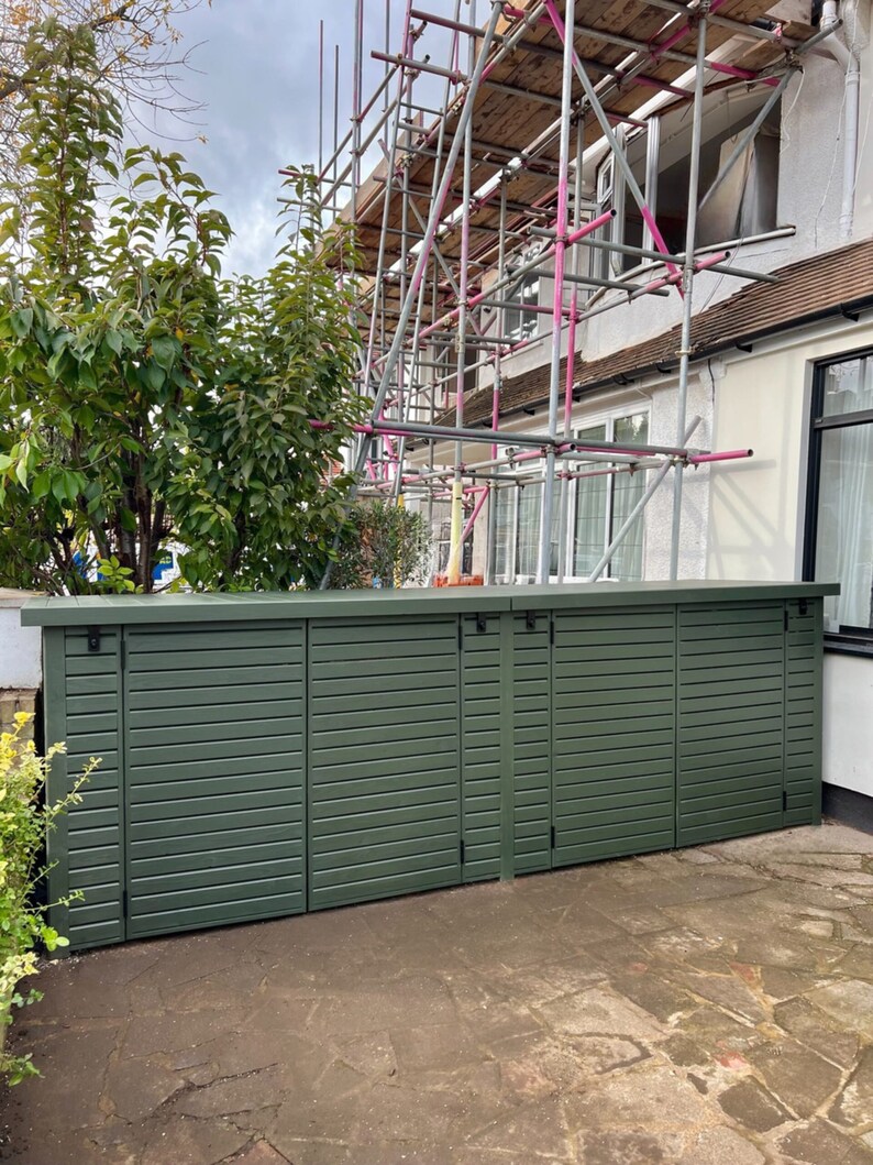 Bin Store Wheelie Bin Storage Enclosure Gas Hinged Lid Storage Unit Shed Recycling Shelf Option