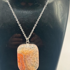 Snakeskin agate pendant necklace