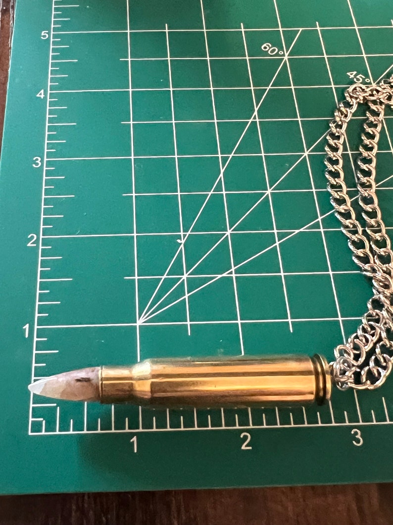 308 Recycled Bullet Casing Pendant Necklace With Pudding Stone Etsy