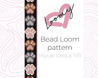 Cat Paw Bead Loom Bracelet Pattern – Miyuki Delica 11/0 (PDF Pattern)