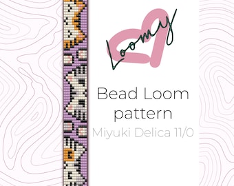 Narrow Cats - Bead Loom Pattern - Loom Bracelet Pattern - Loom Beading Pattern based on Miyuki Delica seed beads 11/0