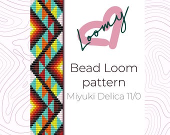 Native Style Bead Loom Bracelet Pattern - Miyuki Delica 11/0 (PDF Pattern)