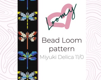 Libelle Bead Loom Armband Muster - Miyuki Delica 11/0 (PDF Muster)