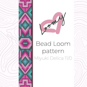 Azteca - Native Bead Loom Pattern - Loom Bracelet Pattern - Loom Beading Pattern based on Miyuki Delica seed beads 11/0
