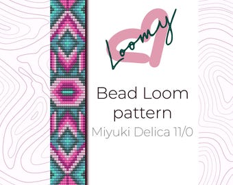 Patrón de pulsera de telar de cuentas aztecas – Diseño nativo (Patrón en PDF)