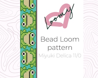 Grüner Frosch Bead Loom Armband Muster - Miyuki Delica 11/0 (PDF Muster)