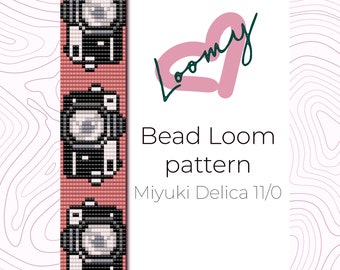 Camera Bead Loom Bracelet Pattern – Miyuki Delica 11/0 (PDF Pattern)