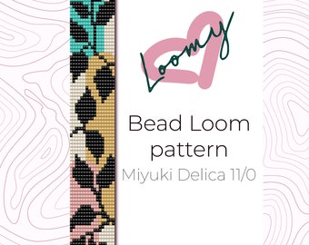 Boho Blatt Perlen Loom Armband Muster - Miyuki Delica 11/0 (PDF Muster)