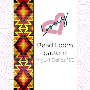 Bonfire - Native Bead Loom Pattern - Loom Bracelet Pattern - Loom Beading Pattern based on Miyuki Delica seed beads 11/0
