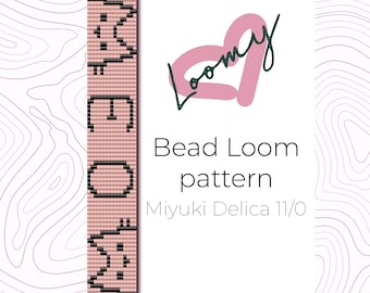 Miau Katze Perle Loom Armband Muster - Miyuki Delica 11/0 (PDF Muster)