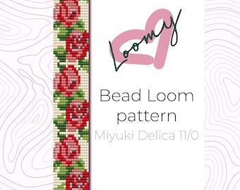Miyuki Delica 11/0 Armband-Muster - vintage rosen Perlen-Loom Armband (PDF Muster)