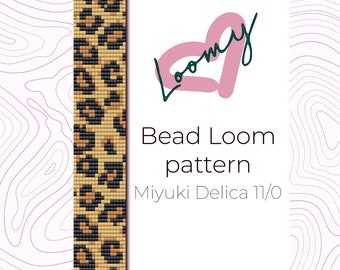 Leopard Muster Perlen Webstuhl Armband Muster - Miyuki Delica 11/0 (PDF Muster)