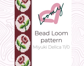 Roses Bead Loom Bracelet Pattern – Miyuki Delica 11/0 (PDF Pattern)