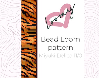 Tiger Print Bead Loom Bracelet Pattern – Miyuki Delica 11/0 (PDF Pattern)