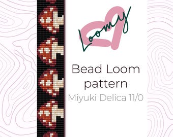 Amanita Mushroom Bead Loom Bracelet Pattern – Miyuki Delica 11/0 (PDF Pattern)