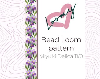 Florales Perlen-Loom-Armband Muster - Miyuki Delica 11/0 (PDF Muster)