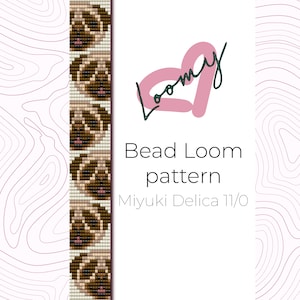 Può includere: Uno schema per telai a perline per un braccialetto con un'immagine ripetuta di un carlino. Lo schema è progettato per perline Miyuki Delica 11/0. L'immagine include il testo "Bead Loom pattern" e "Miyuki Delica 11/0".