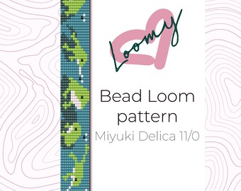 Frosch Bead Loom Armband Muster - Miyuki Delica 11/0 (PDF Muster)