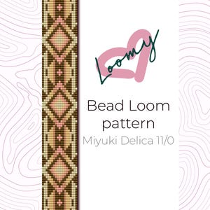 Vintage Boho - Native Bead Loom Pattern - Loom Bracelet Pattern - Loom Beading Pattern based on Miyuki Delica seed beads 11/0