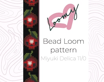 Skull Apples Bead Loom Bracelet Pattern – Miyuki Delica 11/0 (PDF Pattern)