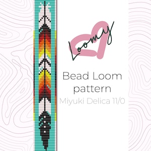 Feather - Native Bead Loom Pattern - Loom Bracelet Pattern - Loom Beading Pattern based on Miyuki Delica seed beads 11/0