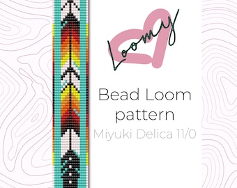 Feder Perlen Webstuhl Muster - Native Style Miyuki Armband (PDF Muster)