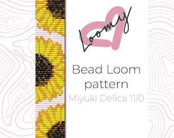 Sunflower Bead Loom Armband Muster - Miyuki Delica 11/0 (PDF Muster)