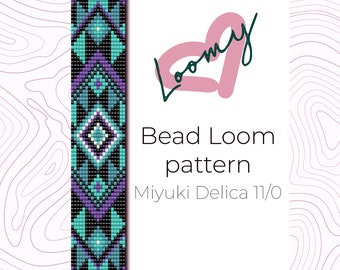 Dreaming - Native Bead Loom Muster - Loom Bracelet Pattern - Loom Beading Muster basierend auf Miyuki Delica Rocailles 11/0