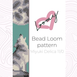 Wolf & Moon Bead Loom Bracelet Pattern – Miyuki Delica 11/0 (PDF)