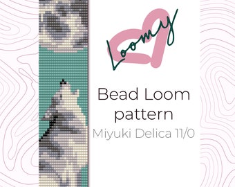 Wolf & Moon Bead Loom Armband Anleitung – Miyuki Delica 11/0 (PDF)