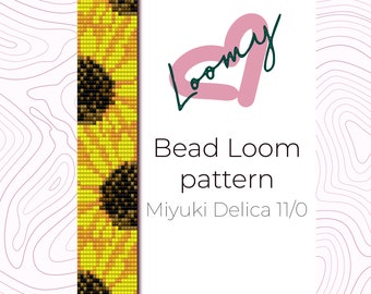 Sunflower Bead Loom Armband Muster - Miyuki Delica 11/0 (PDF Muster)