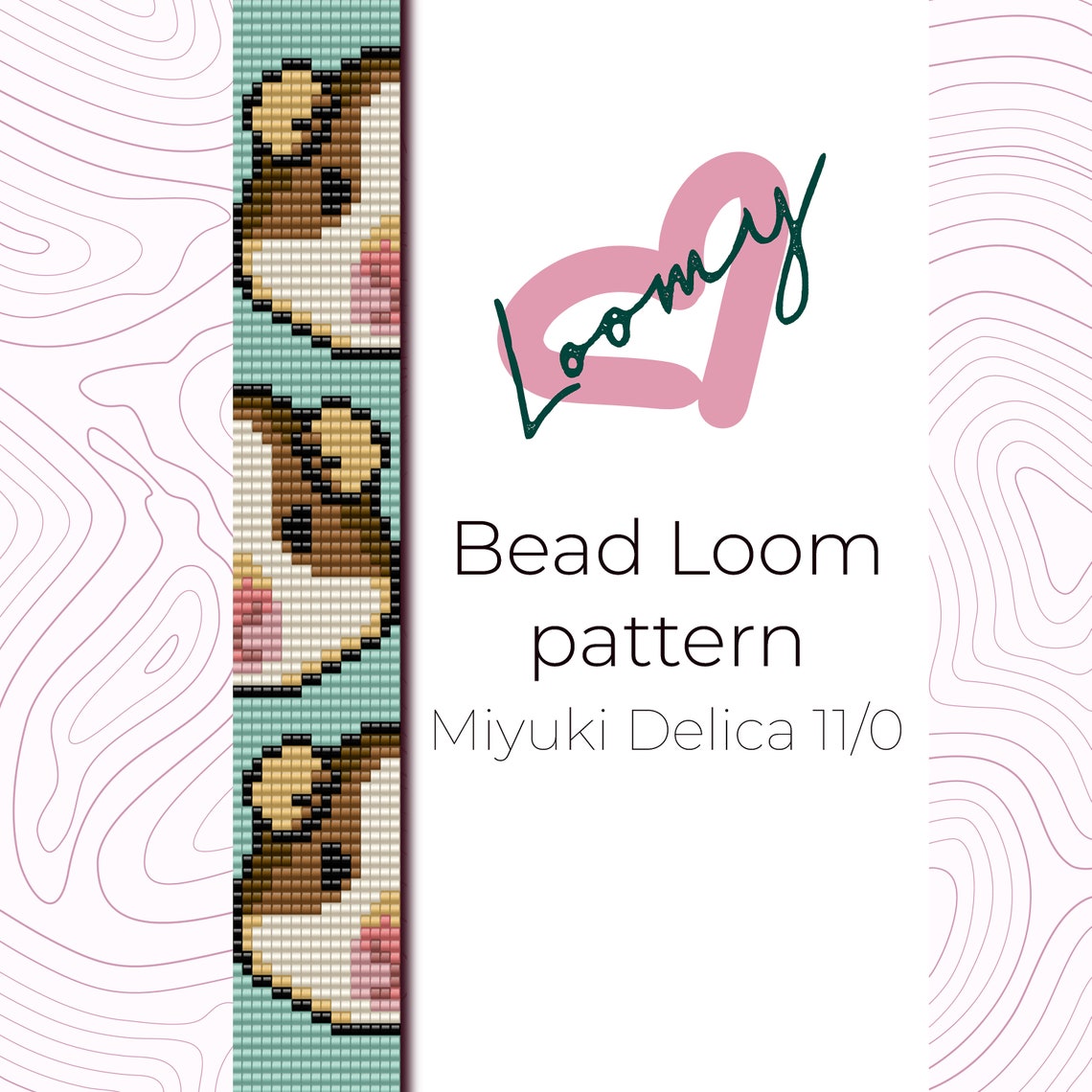 Image showcasing Guinea Pig Bracelet Pattern – Miyuki Delica Bead Loom (PDF) - Etsy