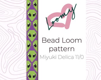 Wzór na bransoletkę „Obcy” na krośnie koralikowym – Miyuki Delica 11/0 (wzór w formacie PDF)