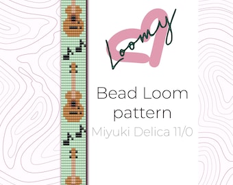 Ukulele Bead Loom Muster - Miyuki Delica Armband (PDF Muster)