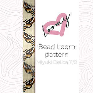 May include: A bead loom pattern featuring a butterfly design. The pattern is made with Miyuki Delica 11/0 beads. The pattern is shown on a white background with the text "Bead Loom pattern" and "Miyuki Delica 11/0".