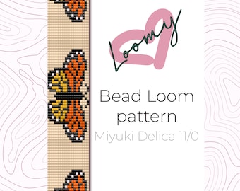 Monarchfalter Perlen-Loom-Armband-Muster - Miyuki Delica (PDF-Muster)