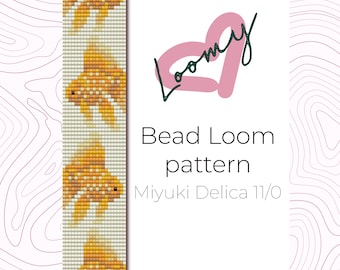 Schleierschwanz Goldfisch Perlen-Loom-Muster - Miyuki Delica 11/0 (PDF Muster)