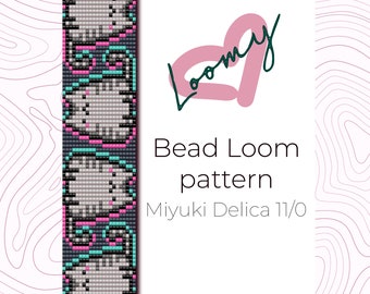 Glitch Cats Bead Loom Muster – Miyuki Delica Armband (PDF)