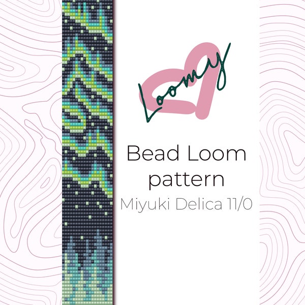 Northern Lights - Bead Loom Pattern - Loom Bracelet Pattern - Loom Beading Pattern based on Miyuki Delica seed beads 11/0