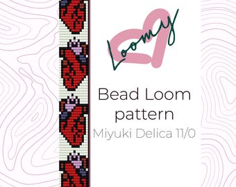 Hearts Bead Loom Bracelet Pattern – Miyuki Delica 11/0 (PDF Pattern)