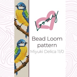 Blue Tit Bird Bead Loom Bracelet Pattern – Miyuki Delica 11/0 (PDF Pattern)