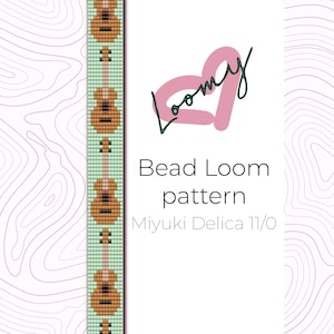 Könnte beinhalten: Ein Perlenwebmuster für ein gitarrenförmiges Armband mit Miyuki Delica 11/0 Perlen. Das Muster ist auf weißem Hintergrund mit dem Text "Bead Loom pattern" und "Miyuki Delica 11/0" dargestellt.