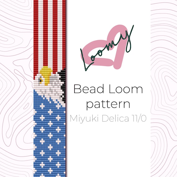 USA Flag Eagle Bead Loom Pattern – Miyuki Delica 11/0 (PDF Pattern)