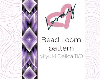 Dream Purple Loom Bracelet Pattern – Miyuki Delica Beads (PDF Pattern)