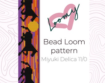 Sunset Horses - Bead Loom Pattern - Loom Bracelet Pattern - Loom Beading Pattern based on Miyuki Delica seed beads 11/0